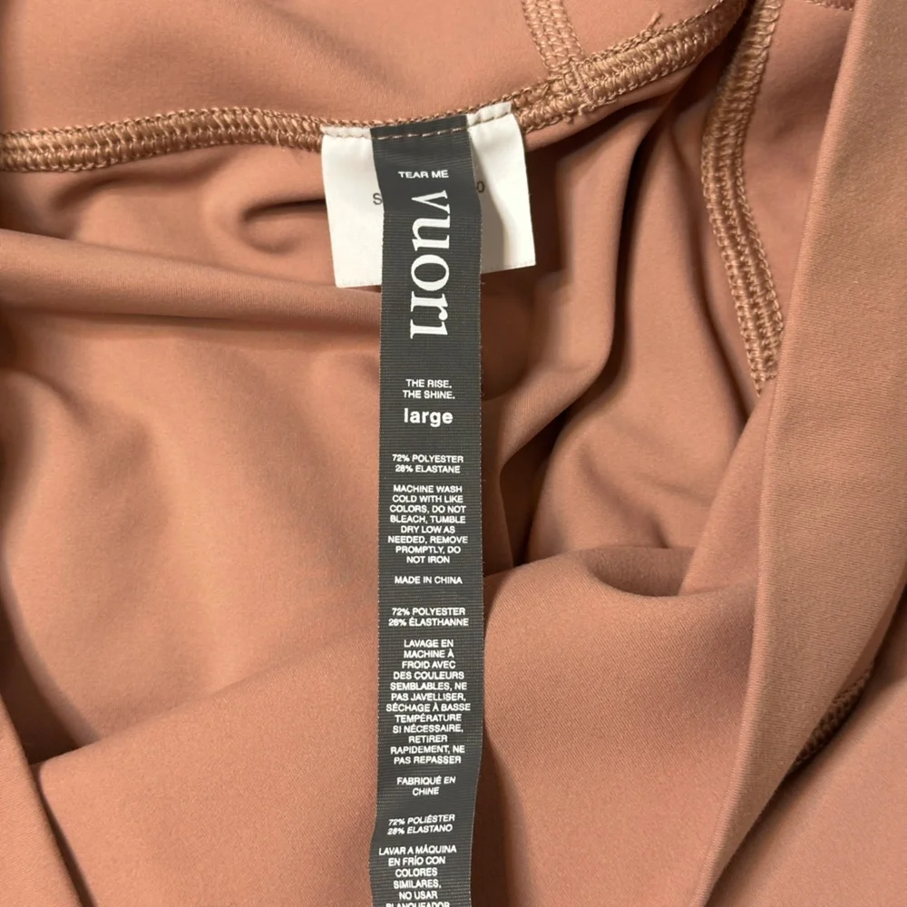 Sz L Vuori Colorblock Studio leggings full length high rise pale pink dusty rose - Picture 9 of 10